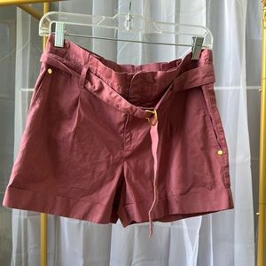 LOFT Pink Paperbag waist Utility Short Size 2 NWT